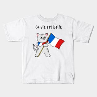 French kitty Kids T-Shirt
